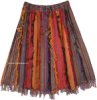 Aqua Splash Mid Length Summer Cotton Crinkle Skirt