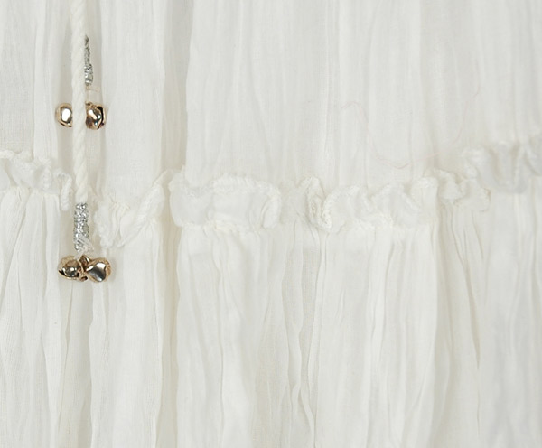 Fairy White Tiered Crinkled Cotton Short Skirt