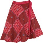 Rosa Rojo Patchwork Wraparound Skirt