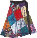 Gypsy Moondust Patchwork Cotton Wrap Short Skirt