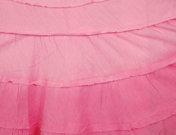 Baby Pink Ombre Knee Length Summer Skirt with Tiers