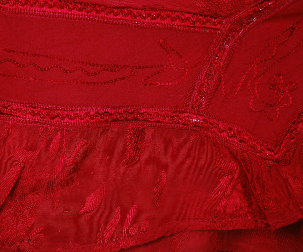 Pomegranate Knee Length Western Skirt with Elastic Waist