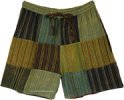 Jungle Hippie Striped Cotton Shorts with Pockets