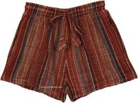 Woody Vintage Striped Bohemian Shorts