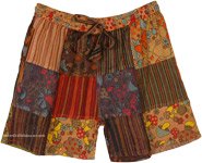 Grand Canyon Shroom Hippie Patchwork Shorts