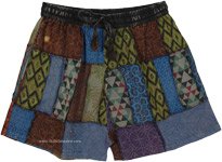 Mojave Hippie Patchwork Cotton Shorts