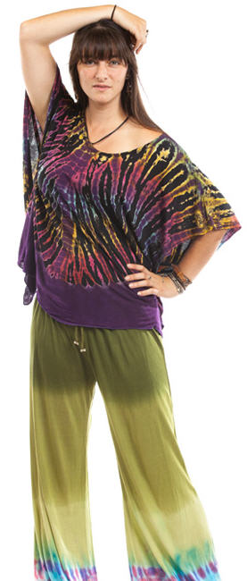 Tie Dyed Woven Sleeveless Tunic Top