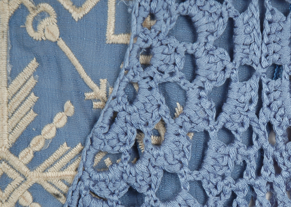 Kashmir Blue Fringe Crochet Long Sleeveless Vest