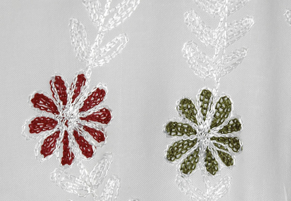 White Floral Embroidery Hanky Hem Halter Top