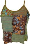 Hippie Green Shroom Patchwork Cropped Top