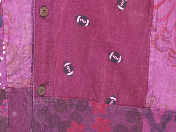 Unisex Purple Star Hippie Patchwork Cotton Summer Shirt