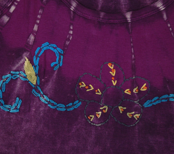 Purple Mist Embroidered Hippie Summer Tank Top
