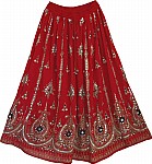 Tamarillo Sequin Long Skirt