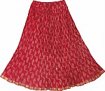 Dark Pink Short Crinkle Skirt