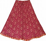 Crinkle short skirt in dark pink [1164]