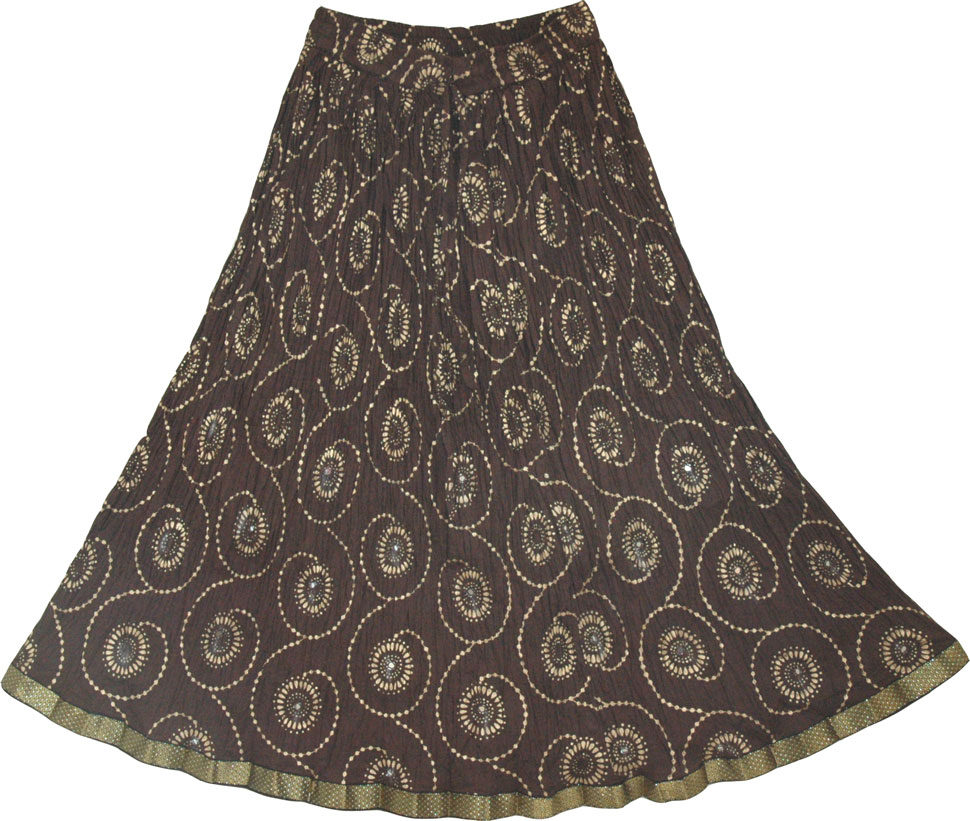 Crinkle short skirt in Cowboy, Cowboy Chakra Ethnic Skirt