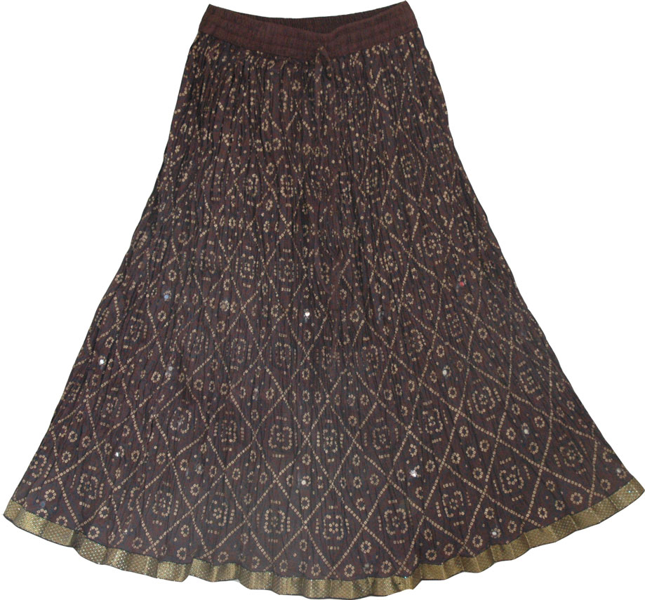 Crinkle Short Skirt in Russett, Russett Summer Short Skirt 