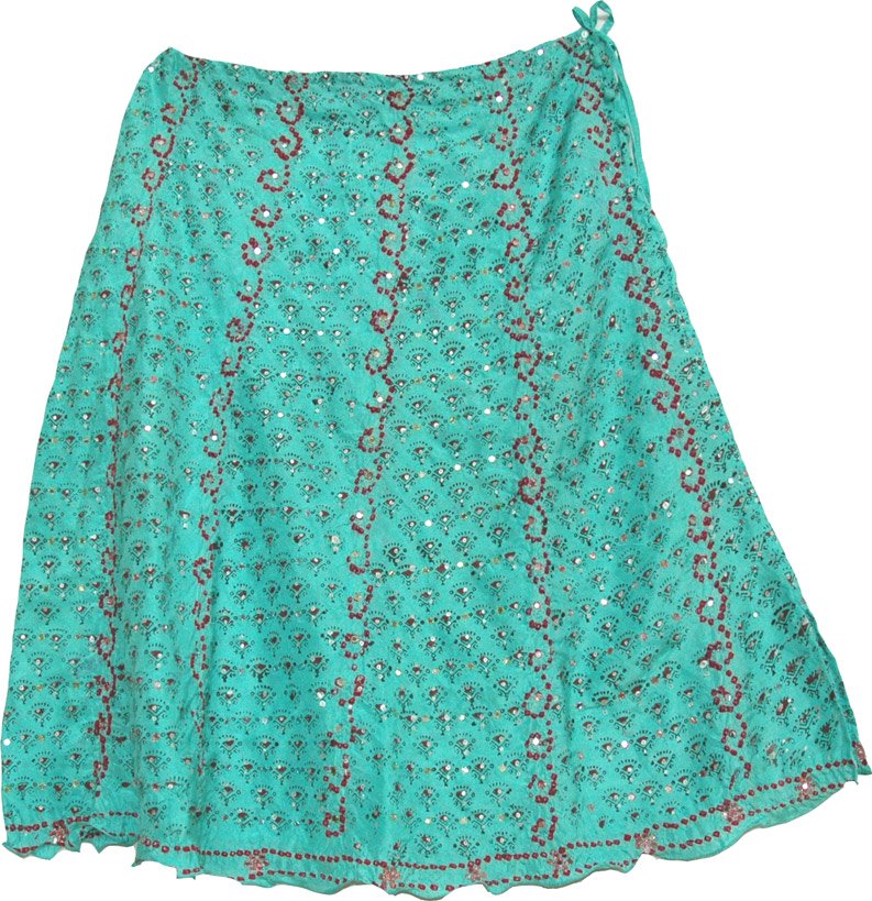 Dancing Boho Fashion Silk Skirt, Puerto Rico Festive Silk Skirt