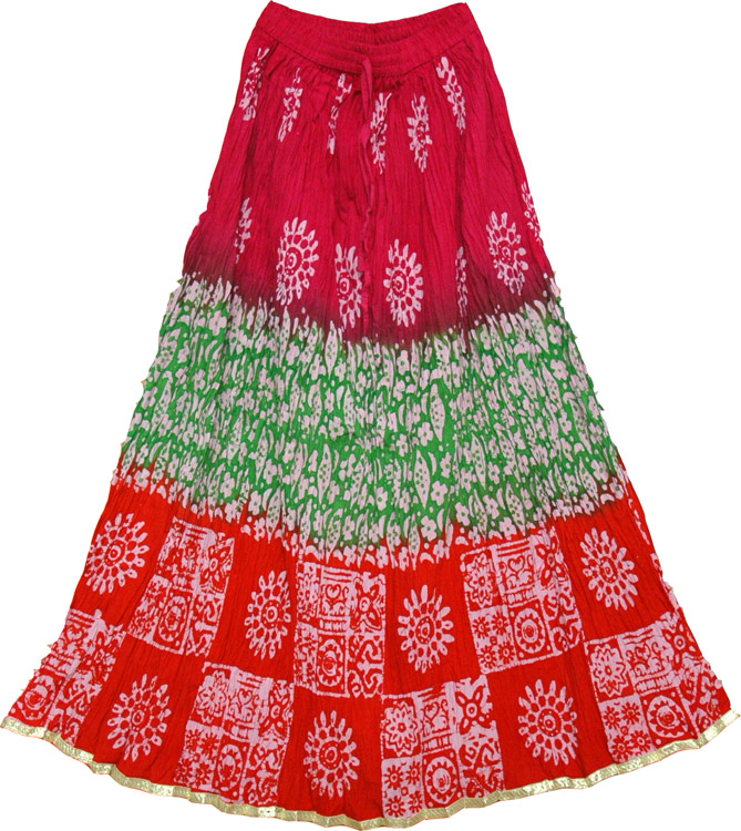Shiraz Cotton Bohemian Long Skirt, Hippie Bohemian Summer Long Skirt