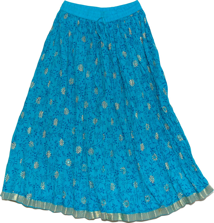 Summer Short Skirt in Chill Blue , Chilled Blue Short Crinkle Skirt
