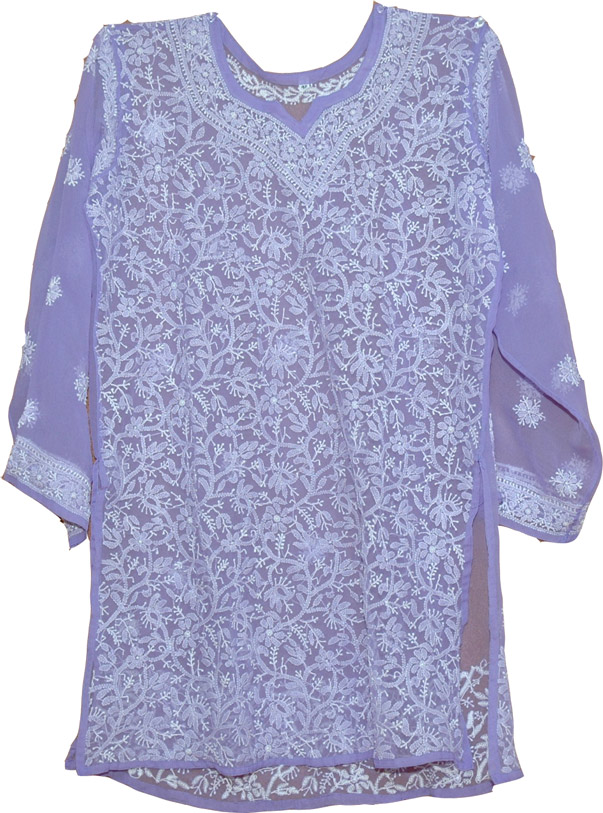 Elegant summer floral tunic, Manatee Embroidered Tunic