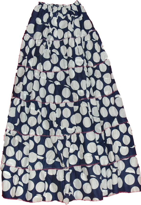 Long Summer Cotton Skirt, Ebony Clay Hippie Long Skirt