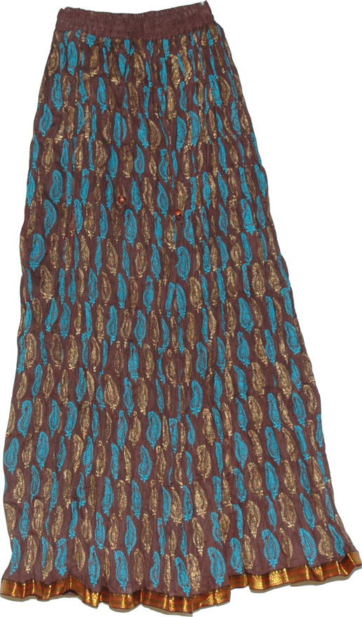 Dark Brown Skirt For Fall, Buccaneer Ethnic Skirt