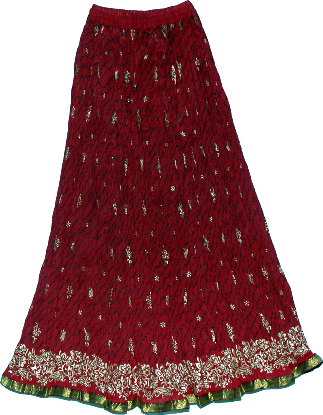 Ethnic merlot long skirt, Merlot Cotton Summer Skirt