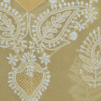 Light Yellow Embroidered Cotton Tunic  