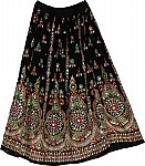Sequin Skirt with Green and Maroon