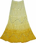 Golden Sand Sequin Long Skirt