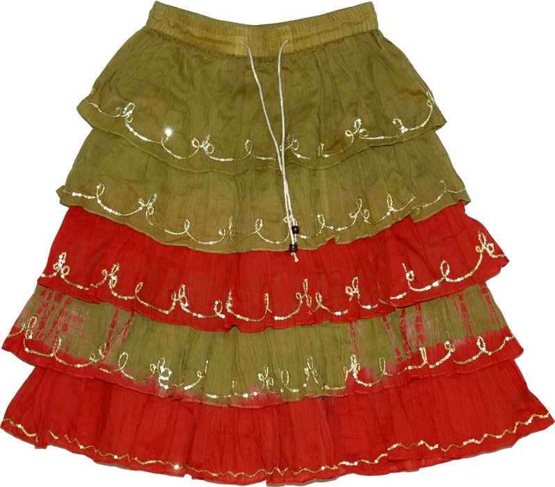 Tiered Dancing Skirt, Totem Pole Tiered Short Skirt