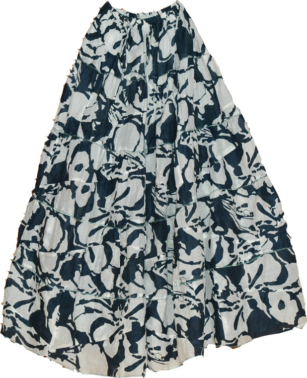 Long Summer Cotton Skirt, Cotton Hippie Long Skirt