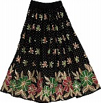 Floral Sequin Long Skirt