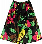 Black Floral Cotton Dance Skirt