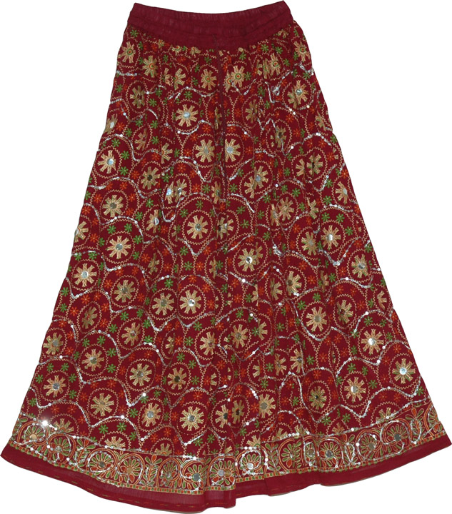 Party Traditional Evening Long Skirt with Sparkling Sequins, Moccaccino Long Sequin Skirt