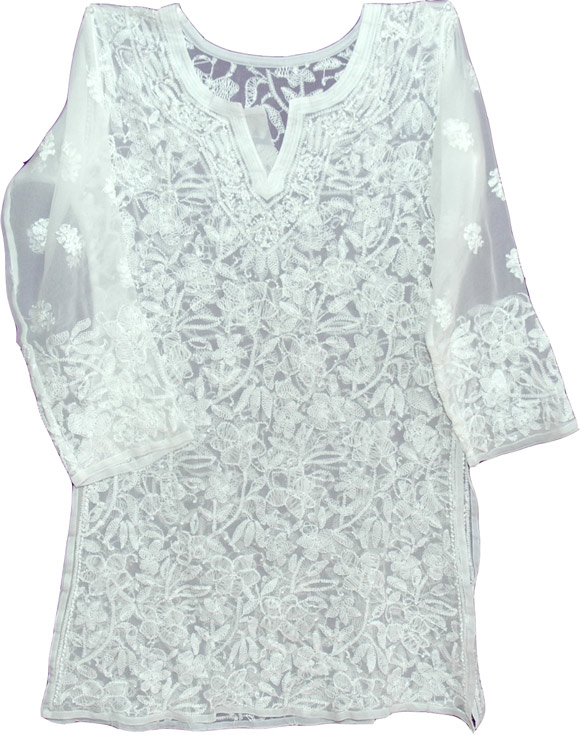 White Sheer Shadow Tunic 