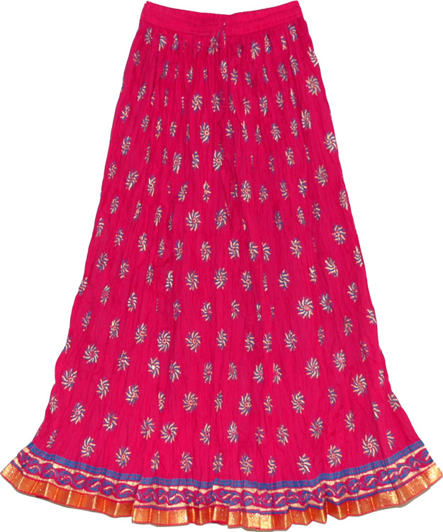 Crinkle long skirt in Shiraz, Long Crinkled Cotton Skirt