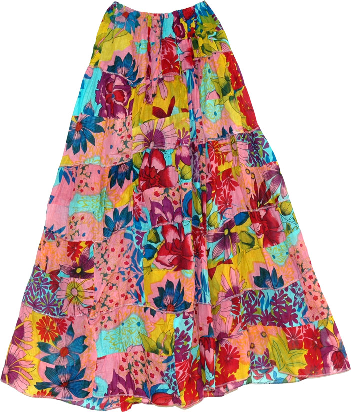 Bohemian Floral Cotton Summer Skirt