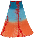 Flamingo Fountain Tie Dye Long Skirt