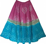 Tie dye indian summer long skirt  sequins [829]