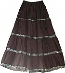 Woody brown  womens long skirt with sequins This long flowing skirt is very feminine and chic [837]
