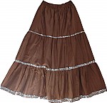Light brown  womens long skirt with sequins long flowing skirt is very feminine and chic [838]