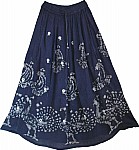 Navy Blue Ethnic Long Skirt