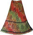 Crinkle long skirt in bold summer hues  [854]