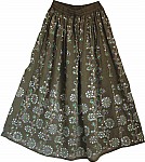 Sequined cotton long lady skirt in hemlock [855]