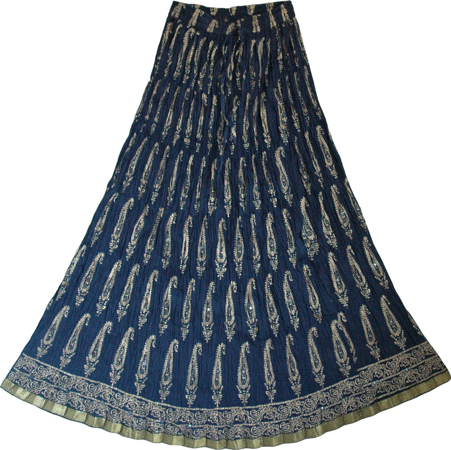 Maharaja Crinkle Long Skirt, Majestic Summer Skirt  