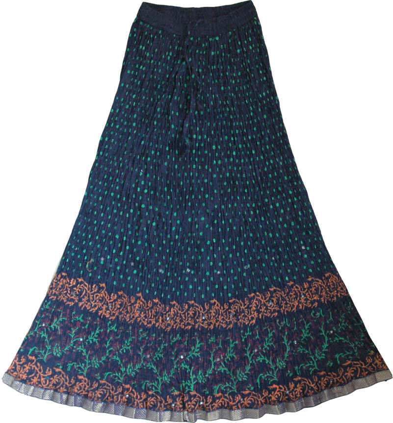 Ethnic polka dot long skirt Sale on bags, skirts, jewelry at