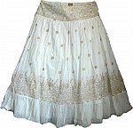 White Golden Bohemian Skirt-Shorya