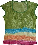 Indian Tie Dye Top with Lace Sleeves [889]